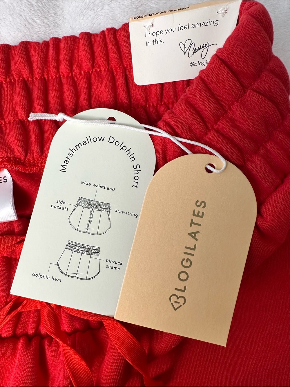 BLOGILATES Red Marshmallow Dolphin Short Size Small - Picture 7 of 7